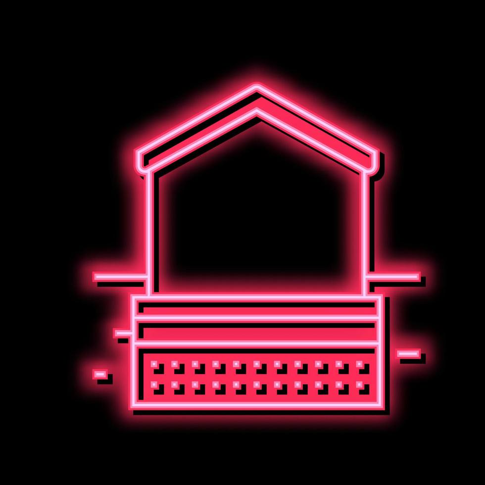 Haus Stiftung Stein Neon- glühen Symbol Illustration vektor