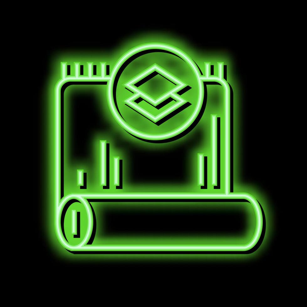 Seide Textil- Neon- glühen Symbol Illustration vektor