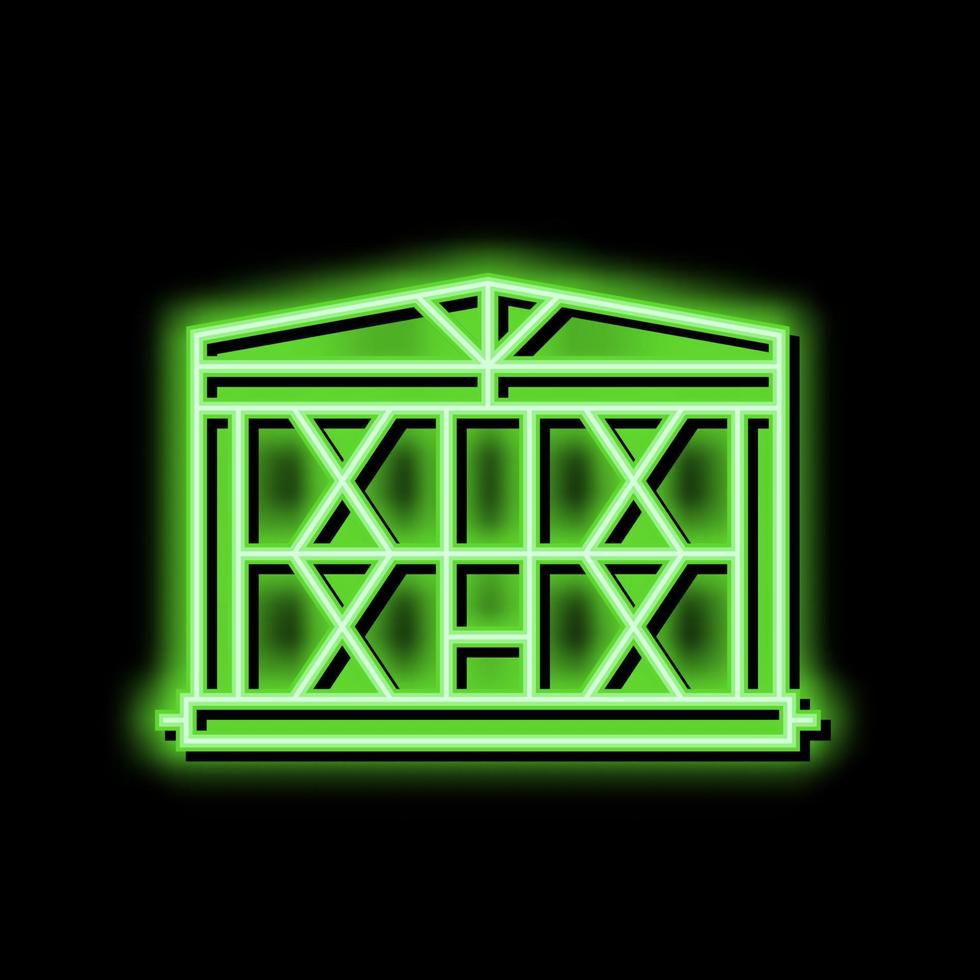 produktion anläggning betong neon glöd ikon illustration vektor