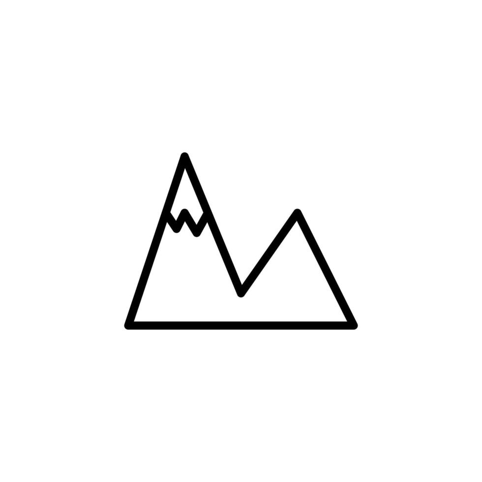 berg ikon med översikt stil vektor