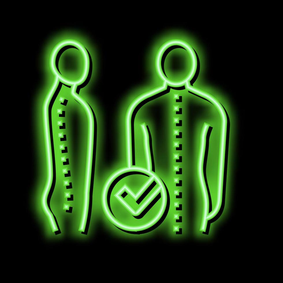 richtig Haltung Neon- glühen Symbol Illustration vektor