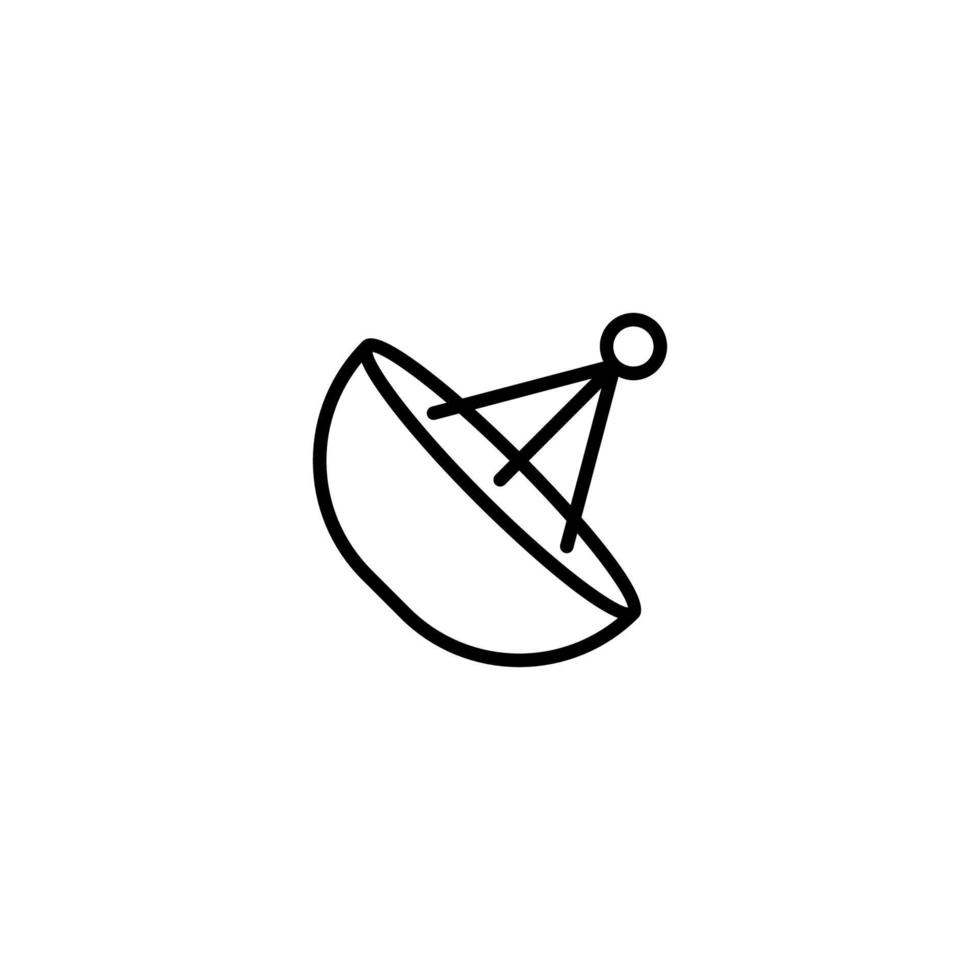 satellit ikon med översikt stil vektor