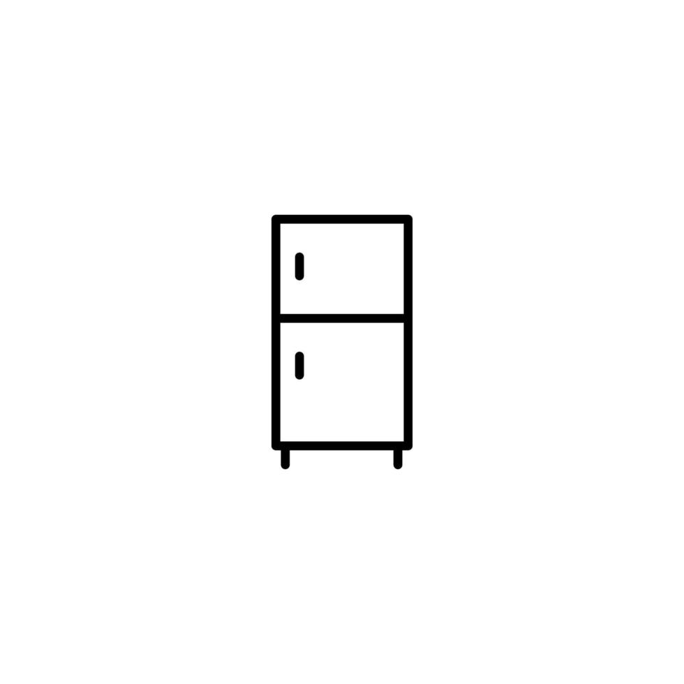 Kühlschrank Symbol mit Gliederung Stil vektor