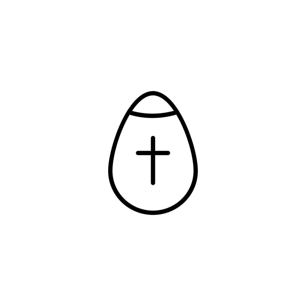 påsk ägg ikon med översikt stil vektor