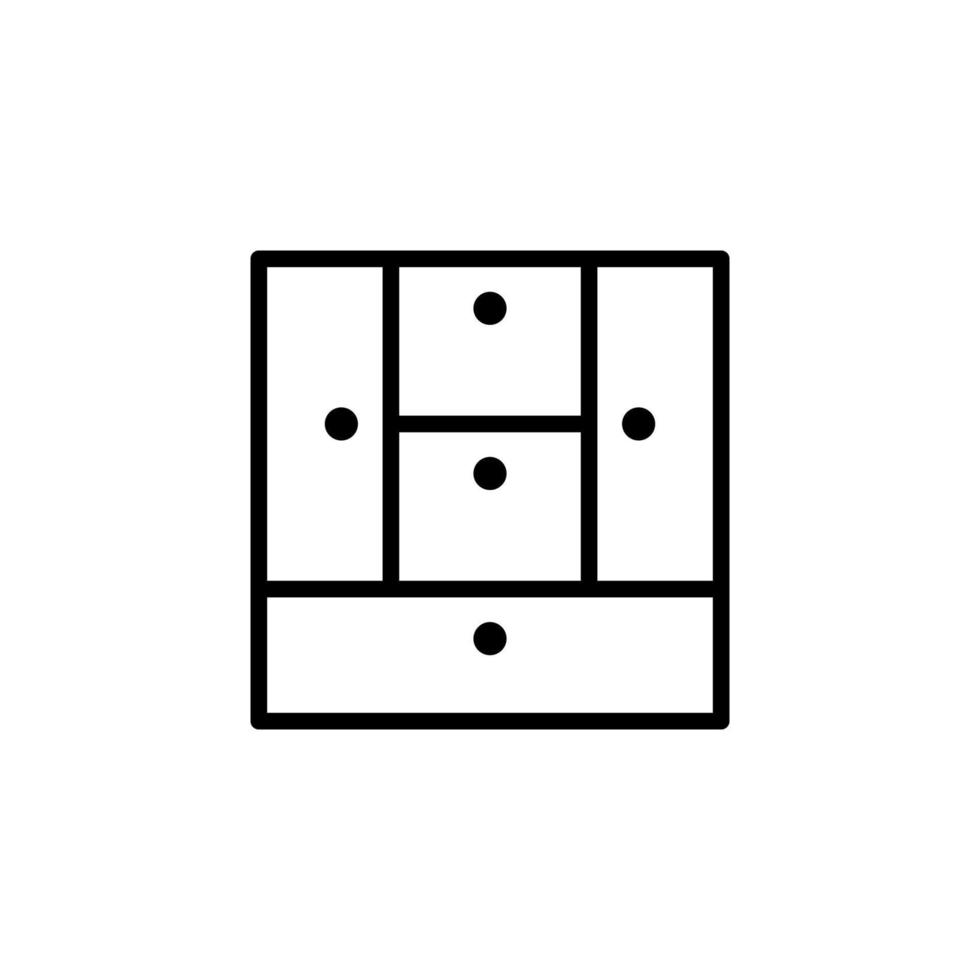 Schublade Symbol mit Gliederung Stil vektor
