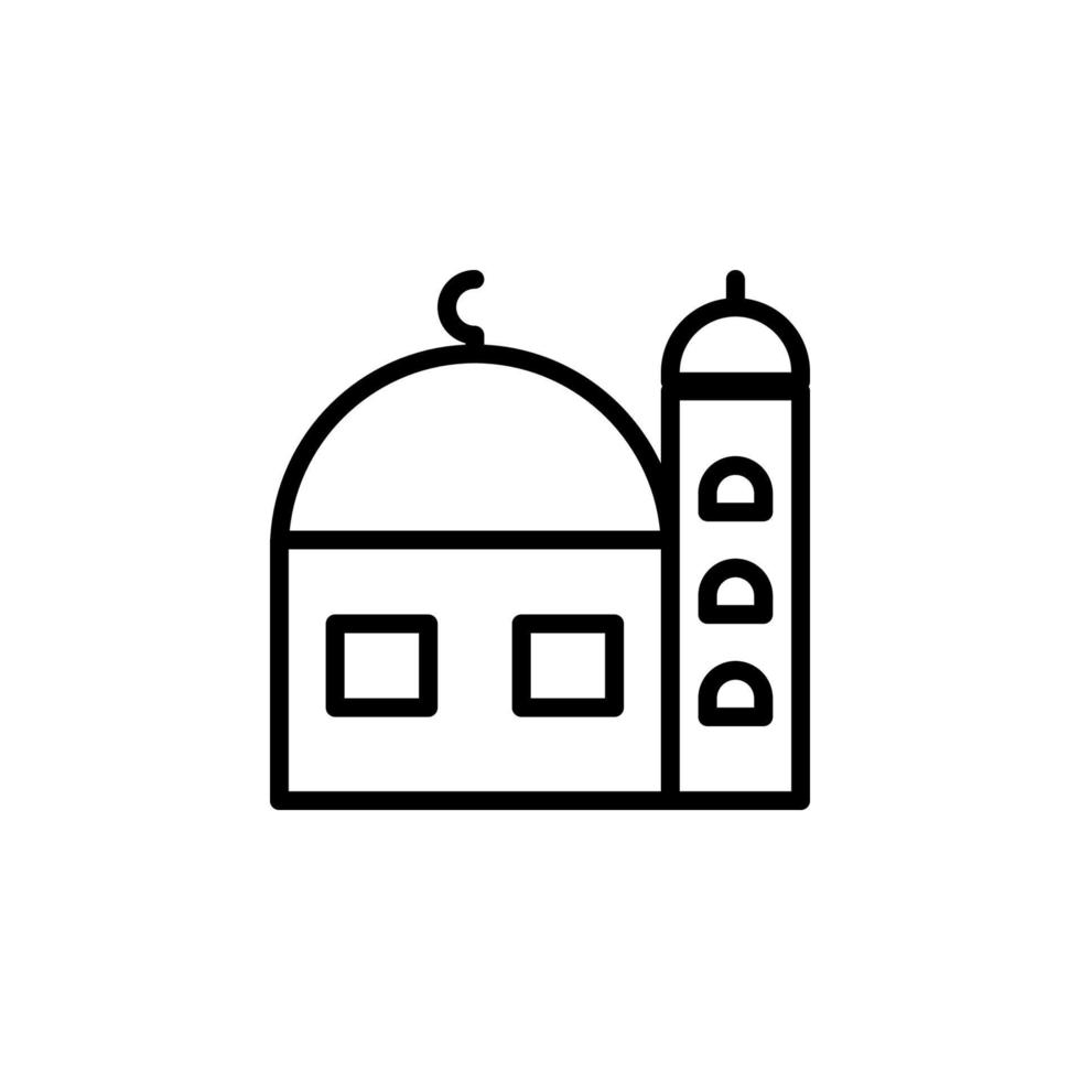 moské ikon med översikt stil vektor