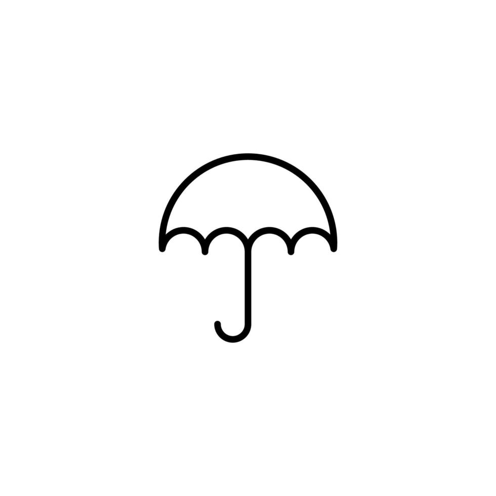 Regenschirm Symbol mit Gliederung Stil vektor