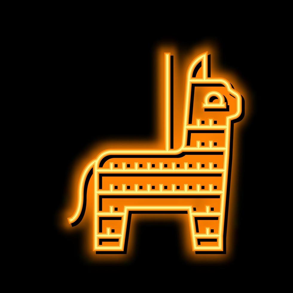 Pinata Mexikaner Neon- glühen Symbol Illustration vektor