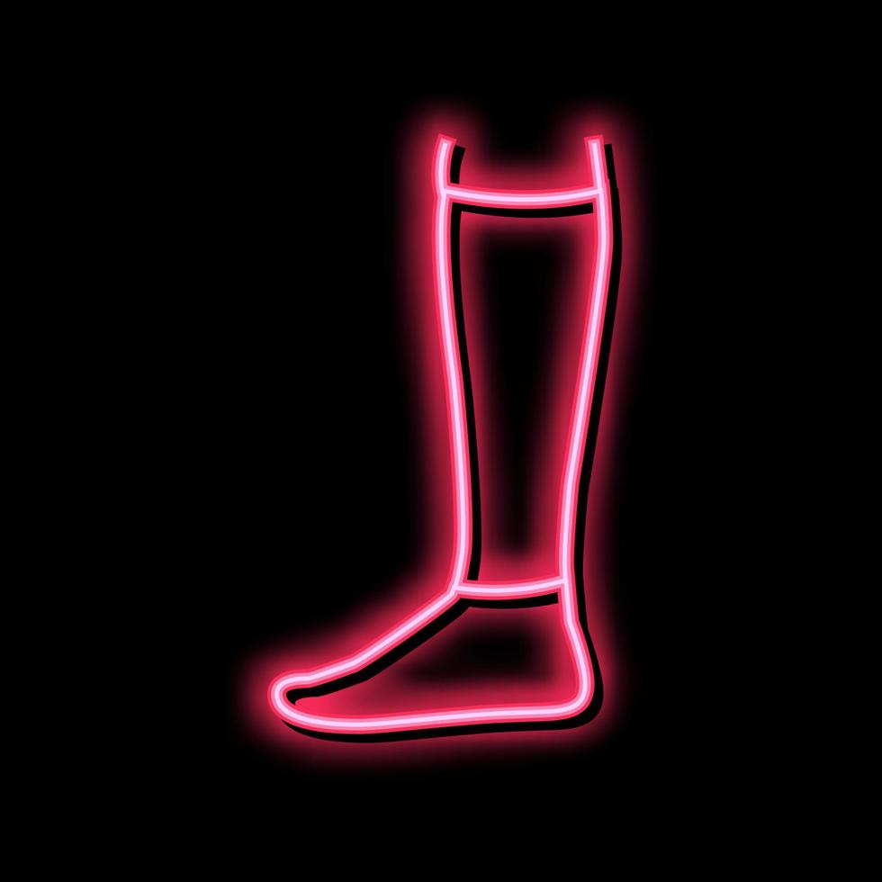 lösa strumpa neon glöd ikon illustration vektor