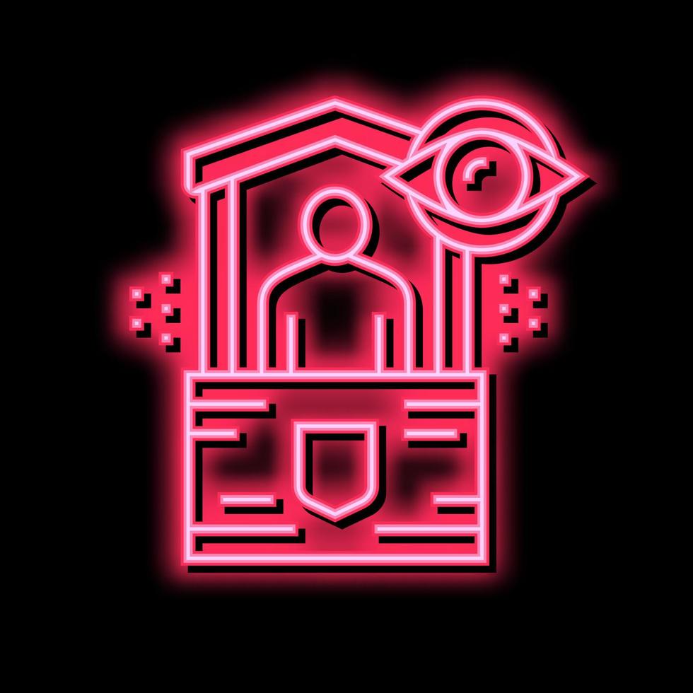 Sicherheit Post Neon- glühen Symbol Illustration vektor