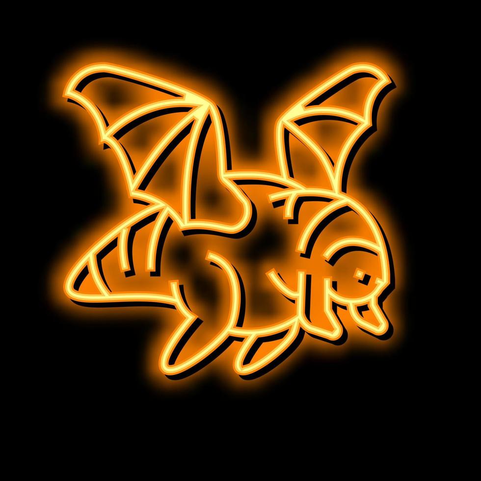 fliegend Monster- Neon- glühen Symbol Illustration vektor