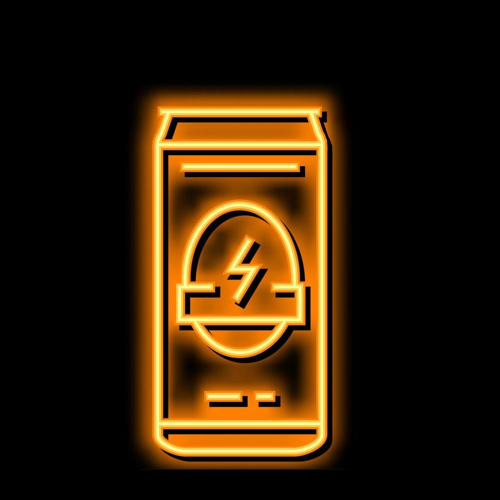 energi dryck dryck neon glöd ikon illustration vektor