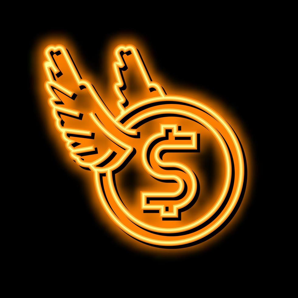 Freiheit finanziell Geld Neon- glühen Symbol Illustration vektor
