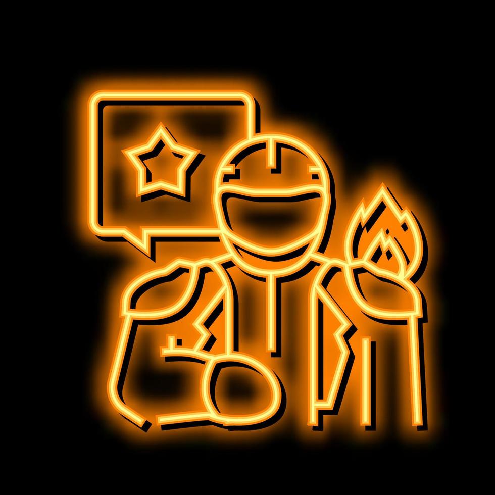 Stuntman Video Produktion Film Neon- glühen Symbol Illustration vektor