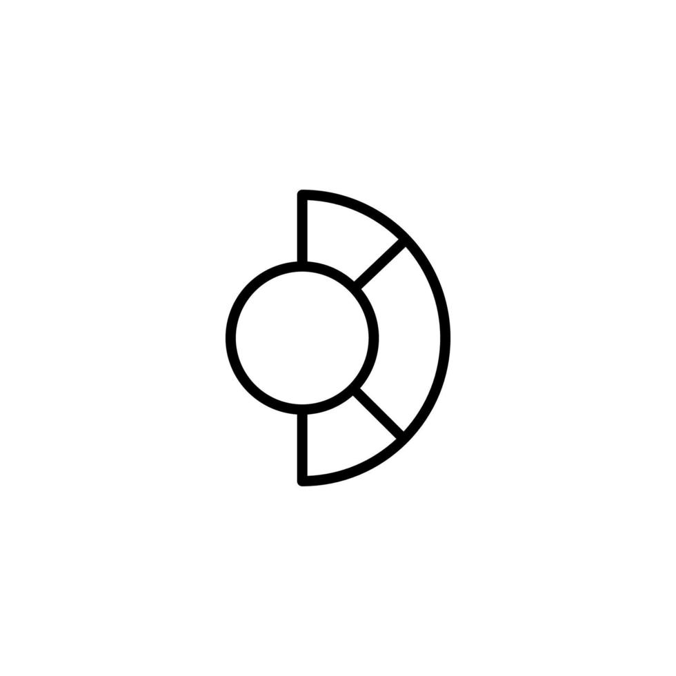 Graf ikon med översikt stil vektor