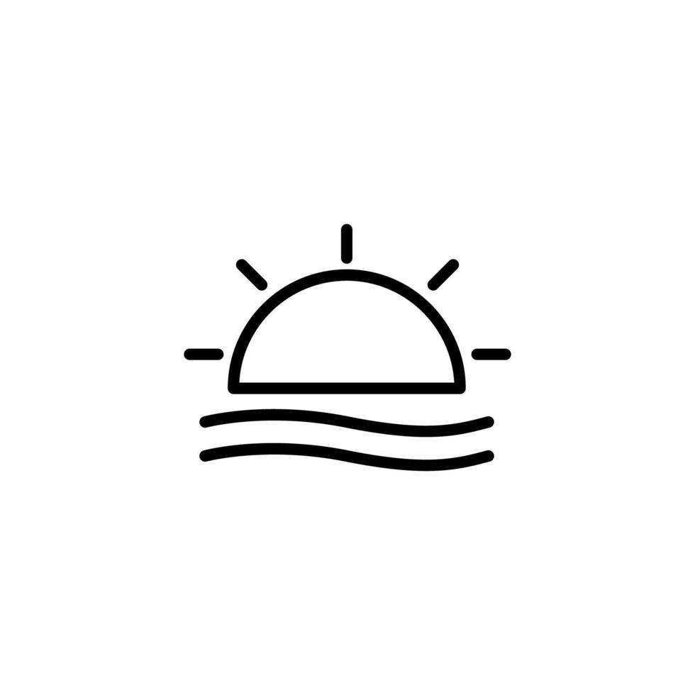 Sol ikon med översikt stil vektor