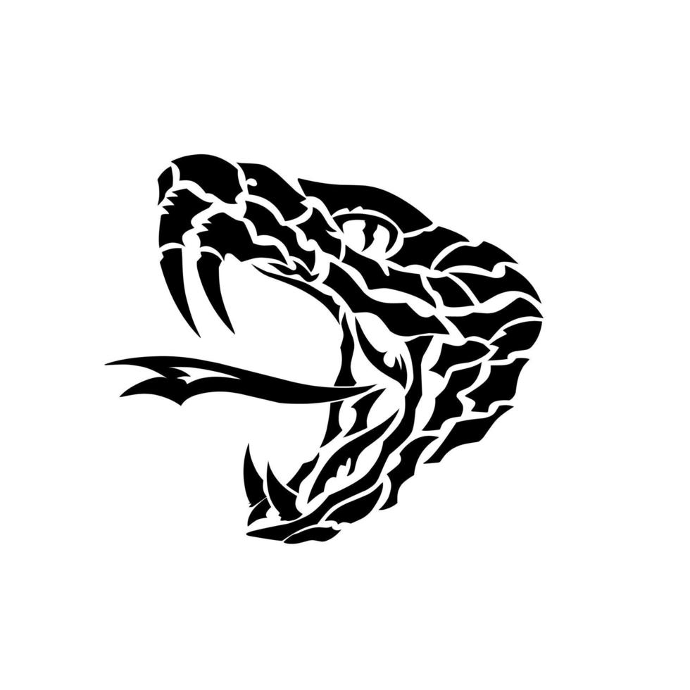 Illustration Vektor Grafik von Design Stammes- Köpfe von Pythons
