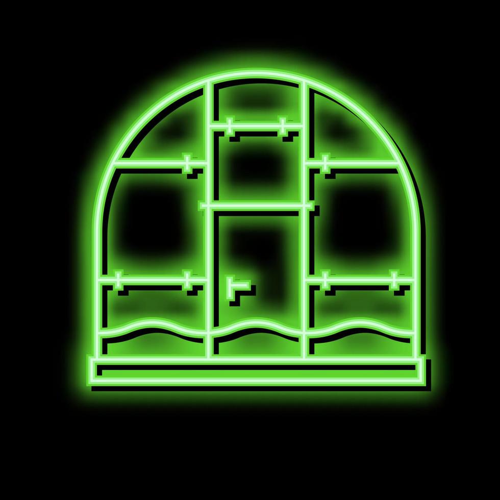 Polycarbonat Gewächshaus Neon- glühen Symbol Illustration vektor