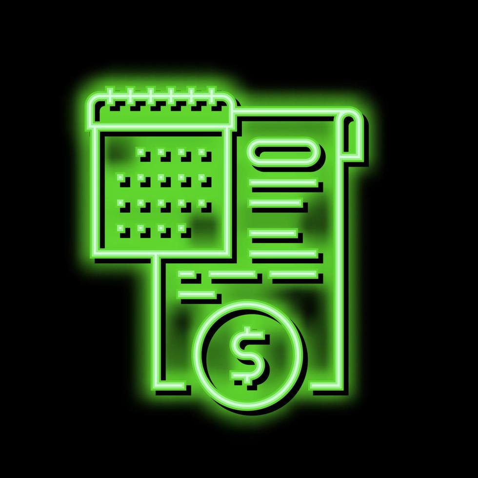 Vergütung Gesetz Wörterbuch Neon- glühen Symbol Illustration vektor