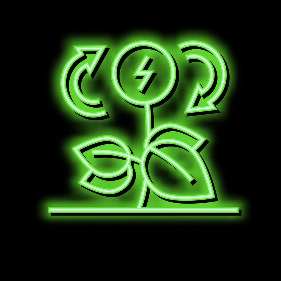 Öko Energie Speichern Neon- glühen Symbol Illustration vektor