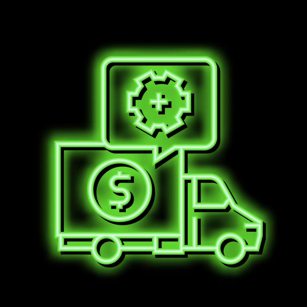 kosta av logistik tjänster neon glöd ikon illustration vektor