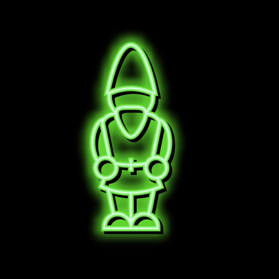 trädgård gnome neon glöd ikon illustration vektor