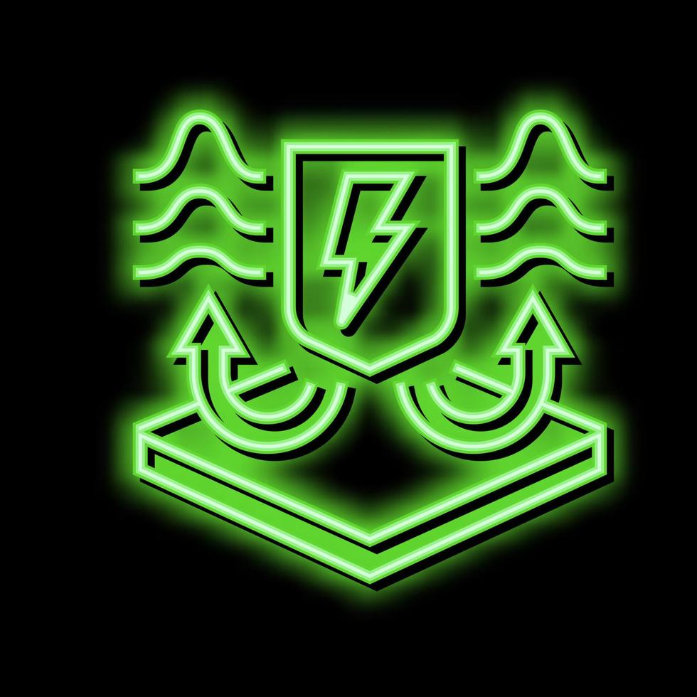 antistatisch Stoffe Eigenschaften Neon- glühen Symbol Illustration vektor