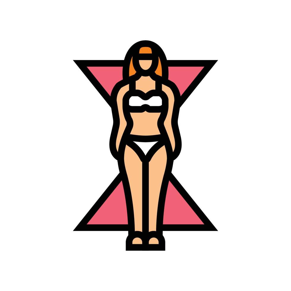 timglas kvinna kropp typ Färg ikon vektor illustration