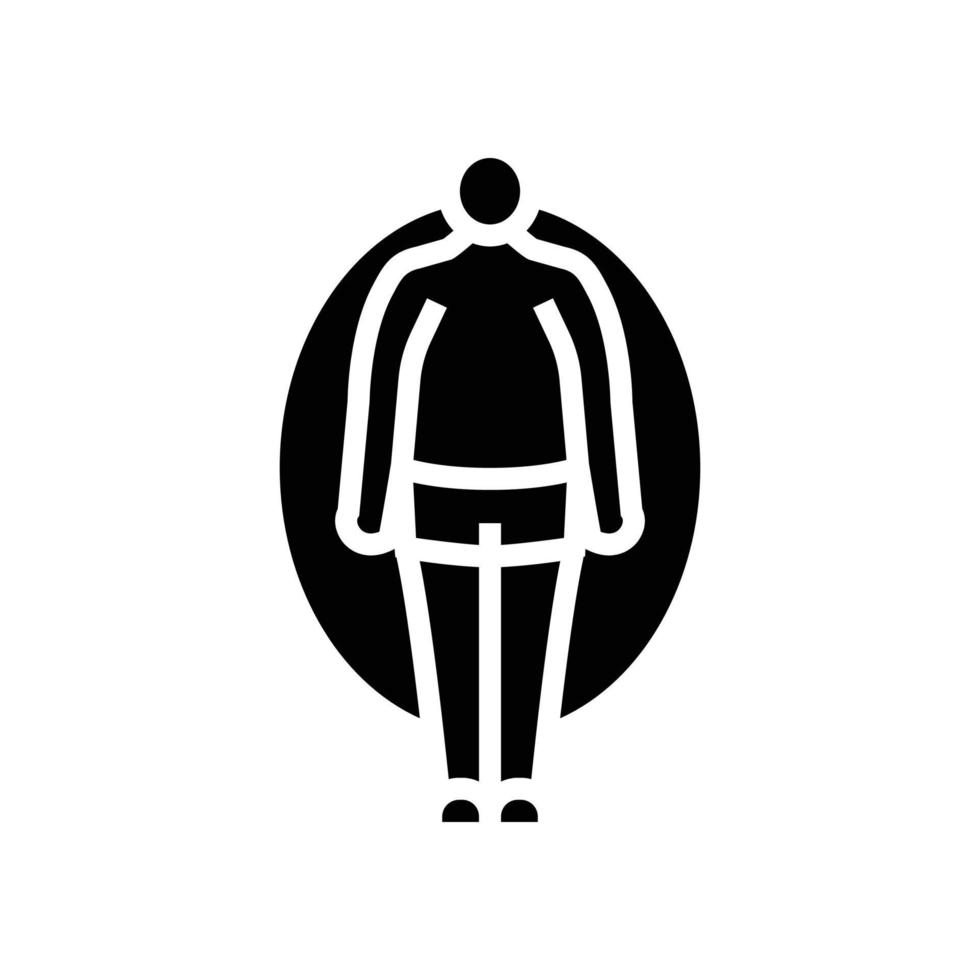 äpple manlig kropp typ glyf ikon vektor illustration