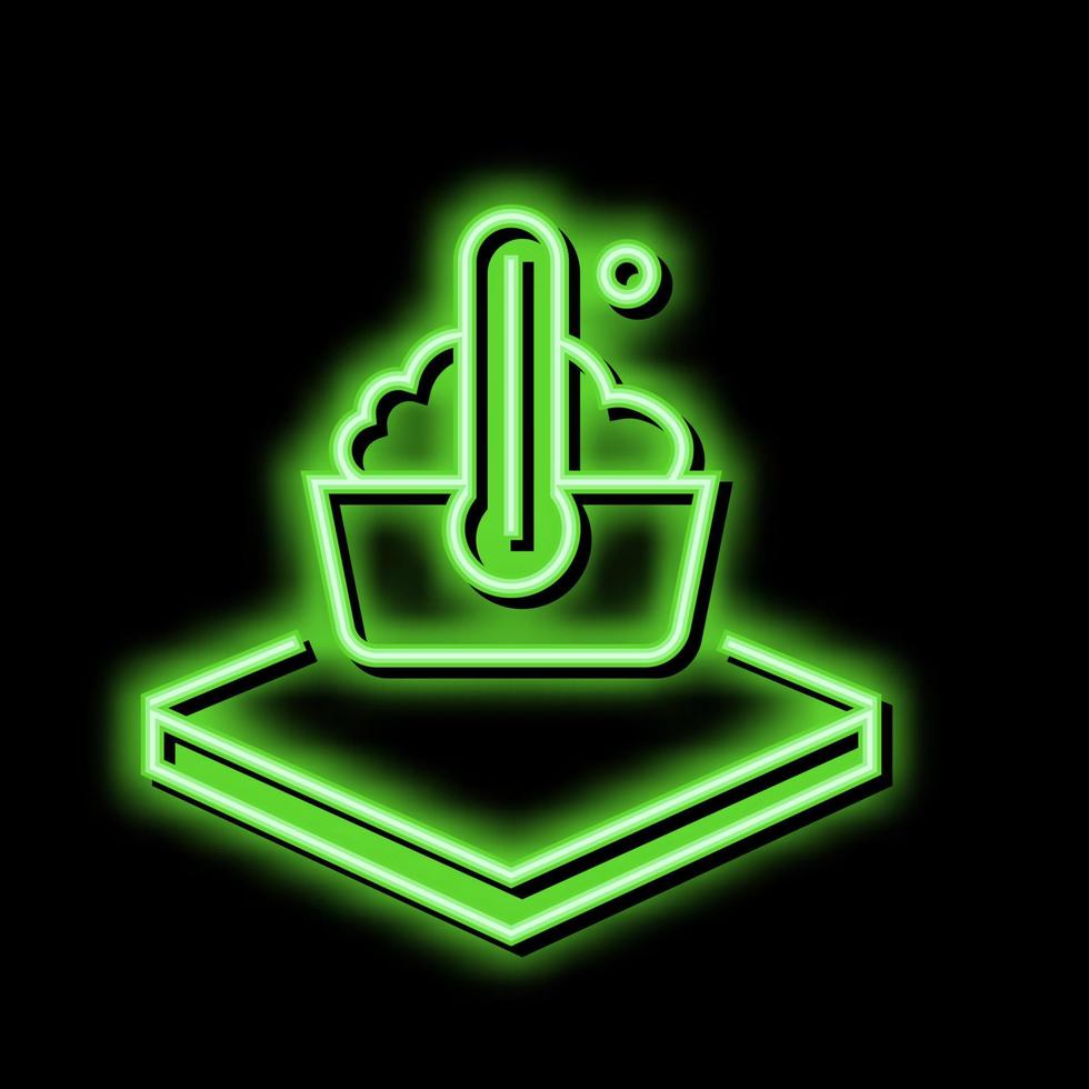 Waschen Temperatur Stoffe Eigenschaften Neon- glühen Symbol Illustration vektor