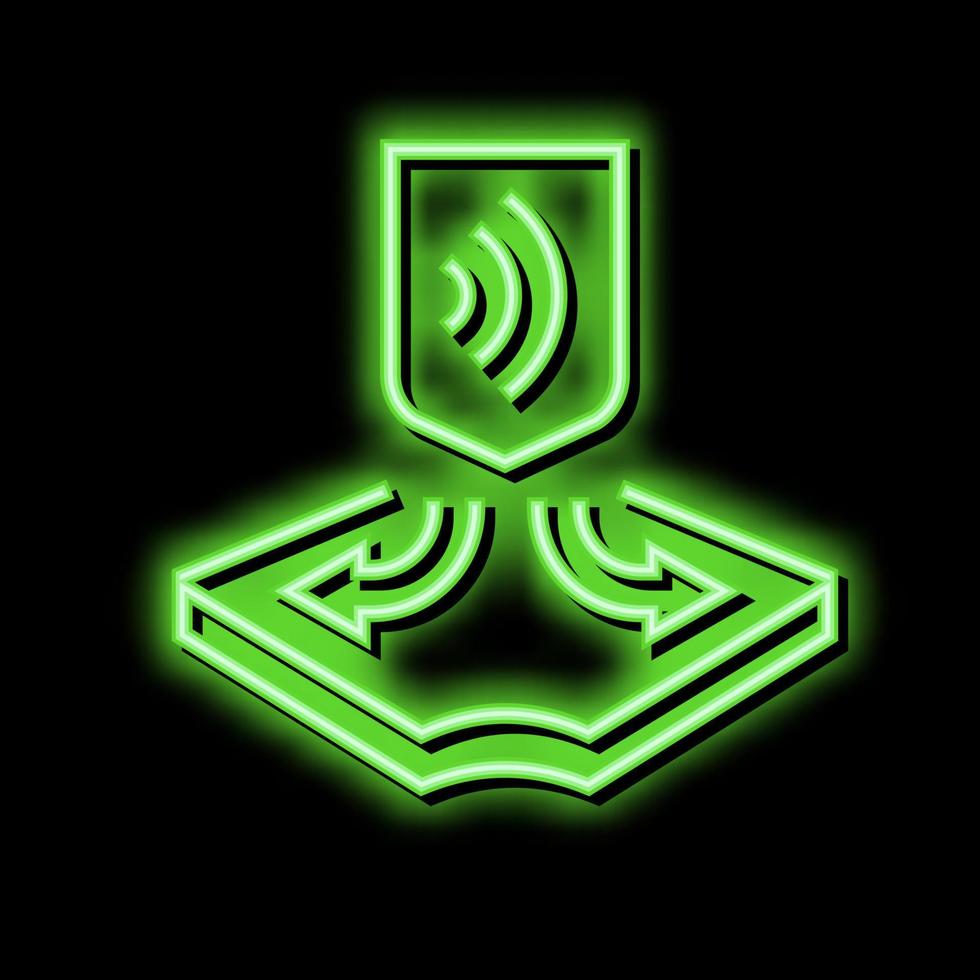 gedehnt Stoffe Eigenschaften Neon- glühen Symbol Illustration vektor