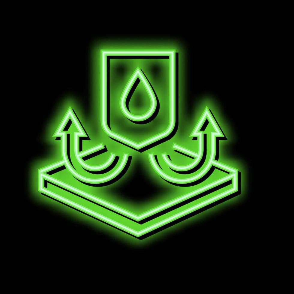 vattentät tyger egenskaper neon glöd ikon illustration vektor