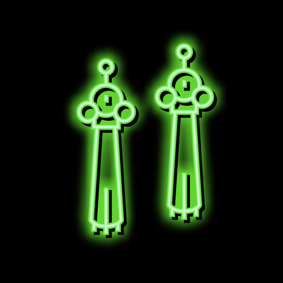 örhängen tofsar smycke neon glöd ikon illustration vektor