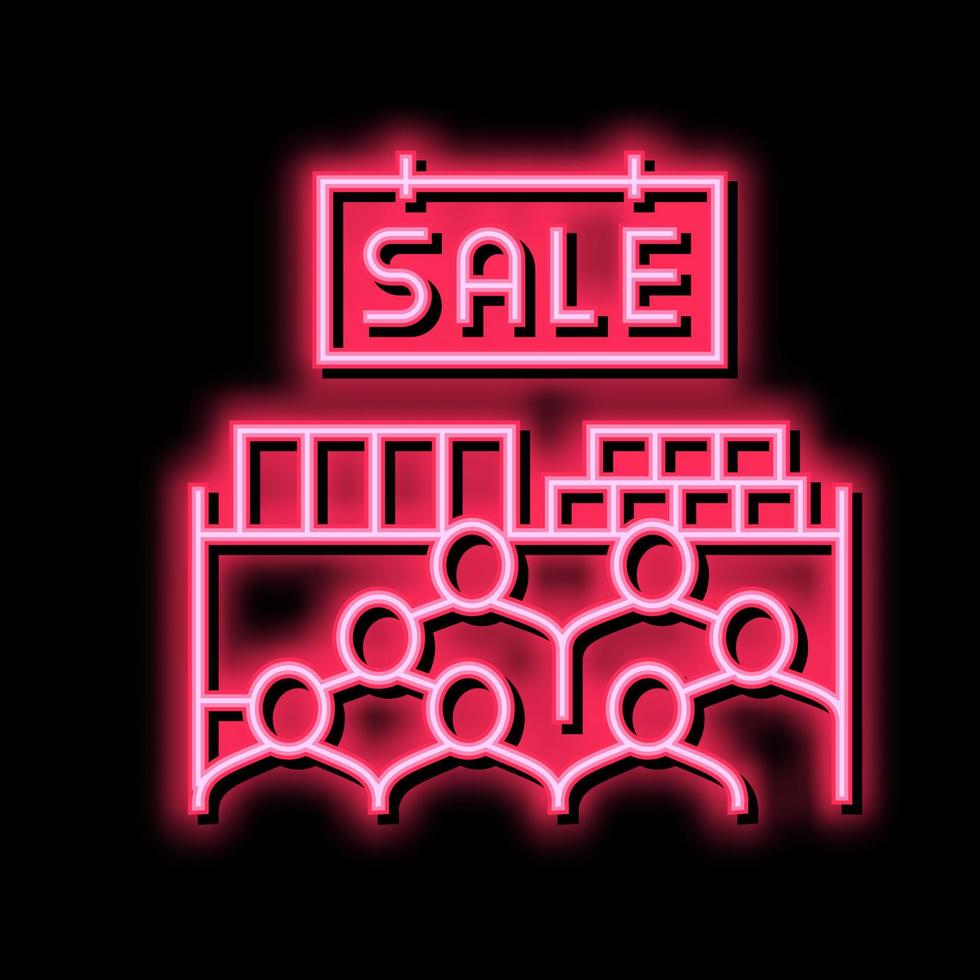 saisonal Verkauf Neon- glühen Symbol Illustration vektor