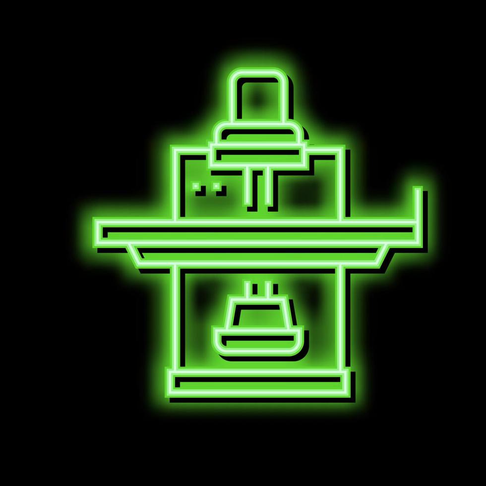 Fluoroskop Radiologie Neon- glühen Symbol Illustration vektor