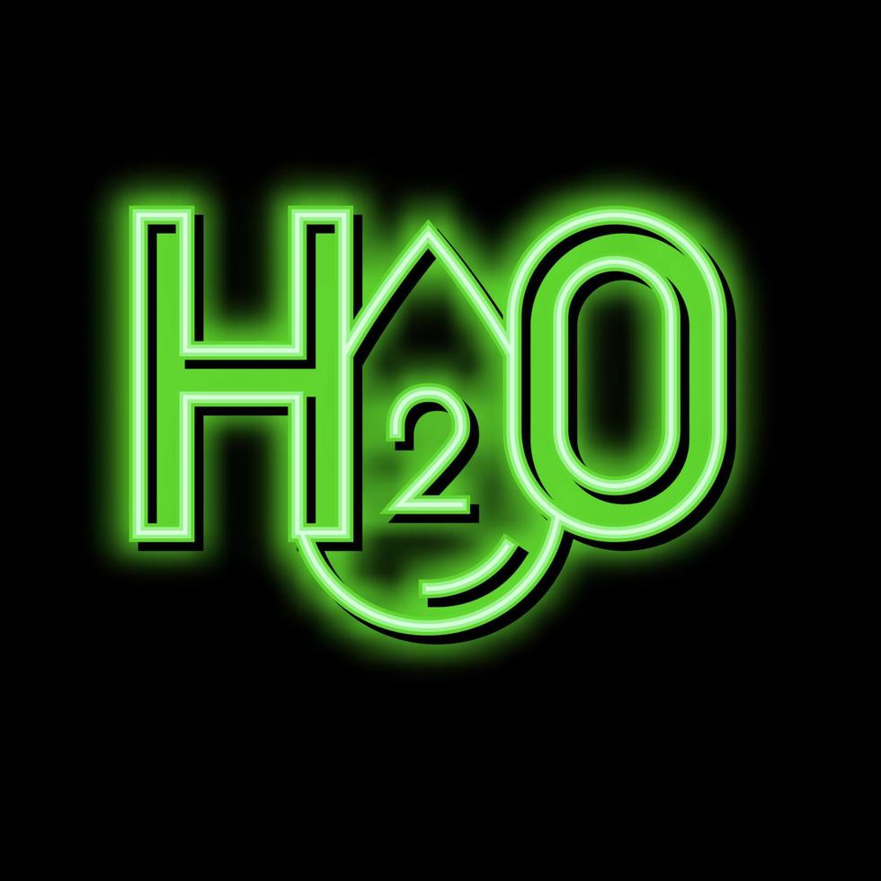 h2O vatten neon glöd ikon illustration vektor