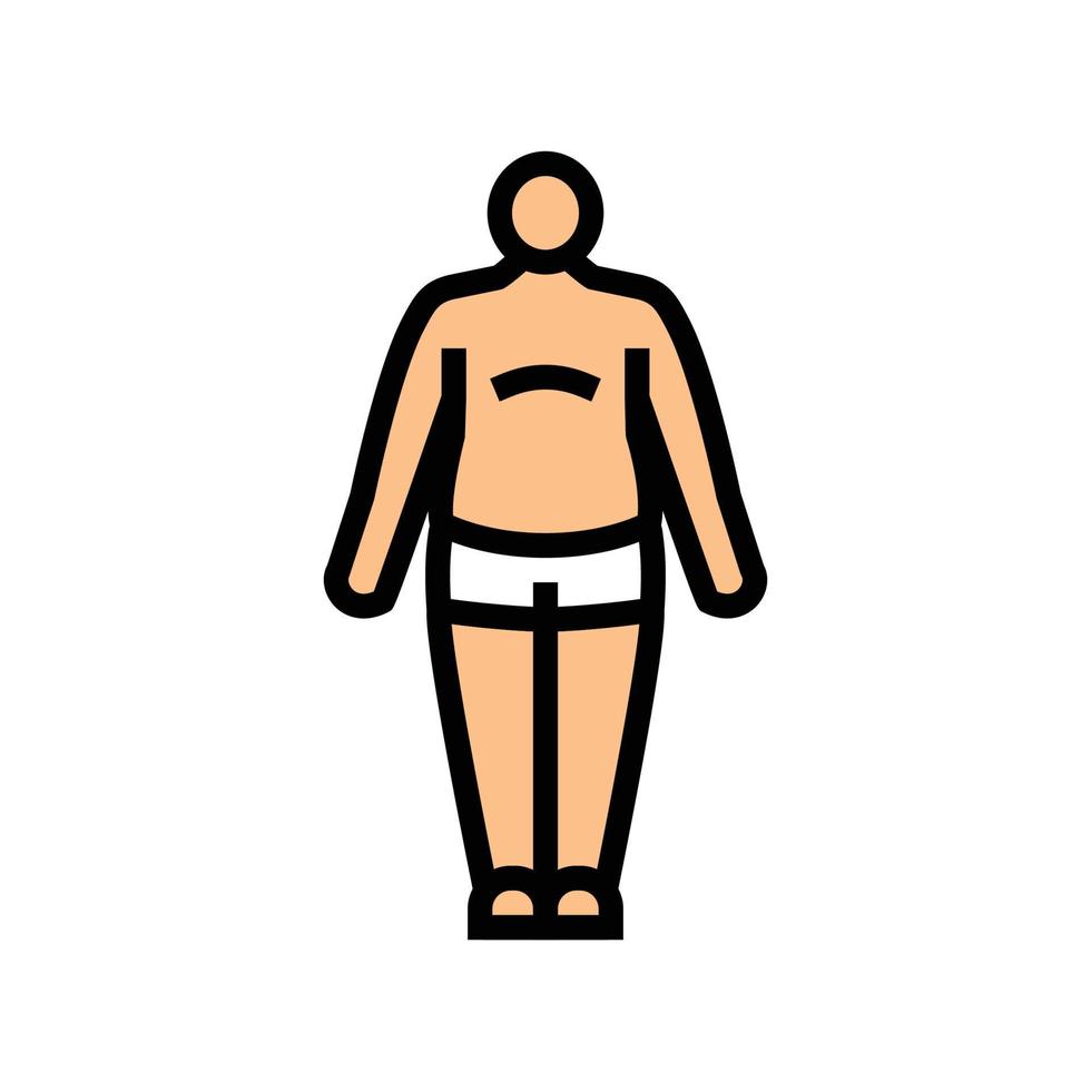 endomorf manlig kropp typ Färg ikon vektor illustration