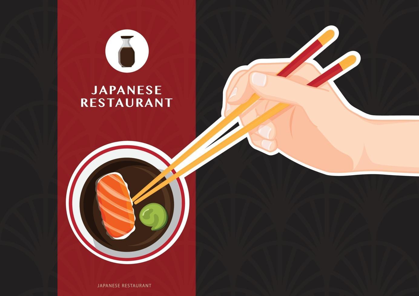 Sushi, japanisches Essen, Plakat des Sushi-Restaurants, Vektorillustration vektor