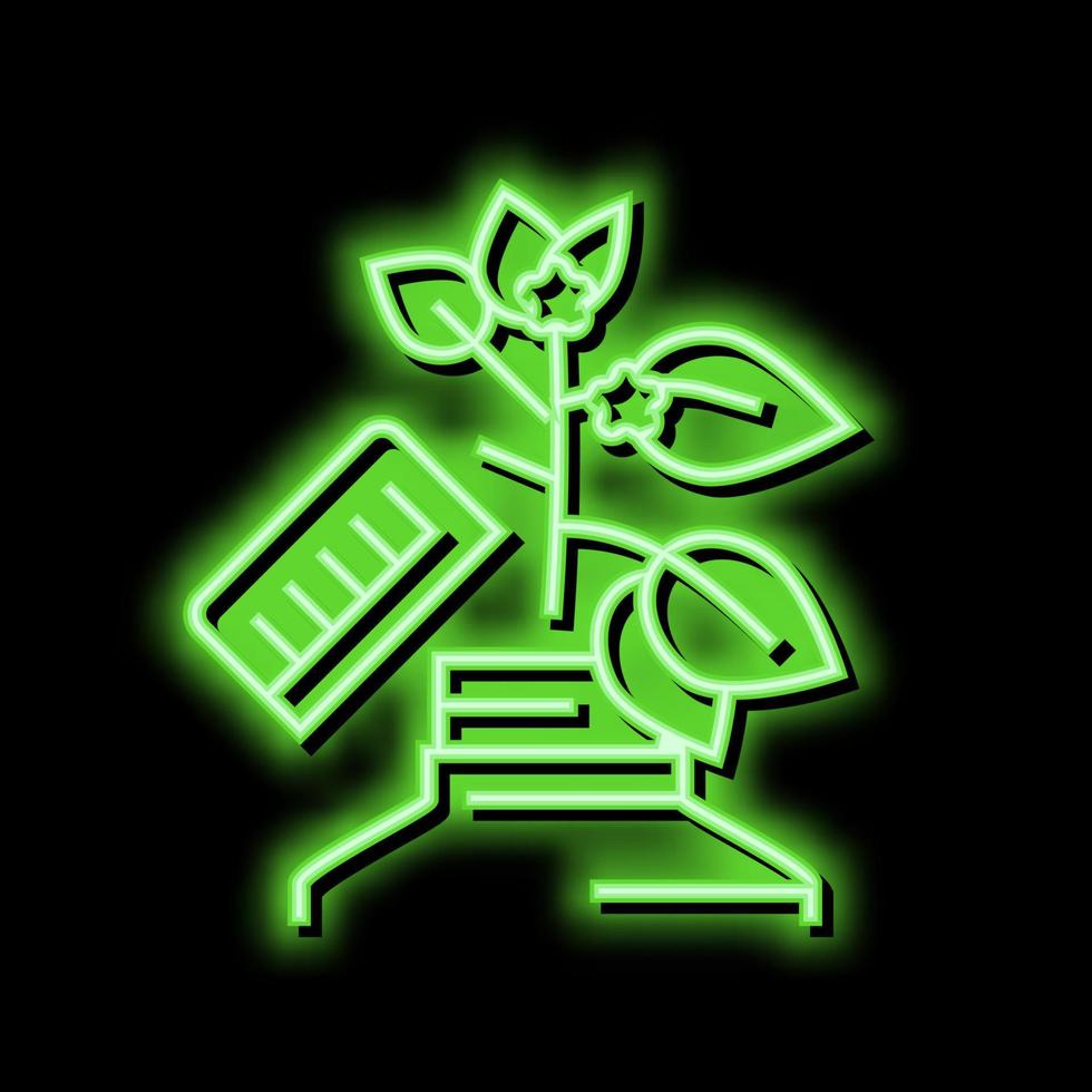 växande homeopati växt neon glöd ikon illustration vektor