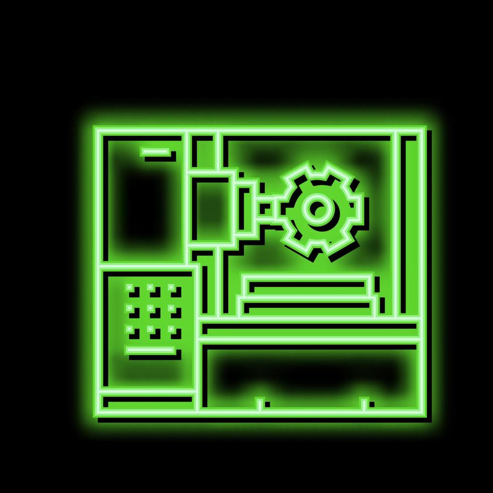 kugghjulsbearbetad anordning neon glöd ikon illustration vektor