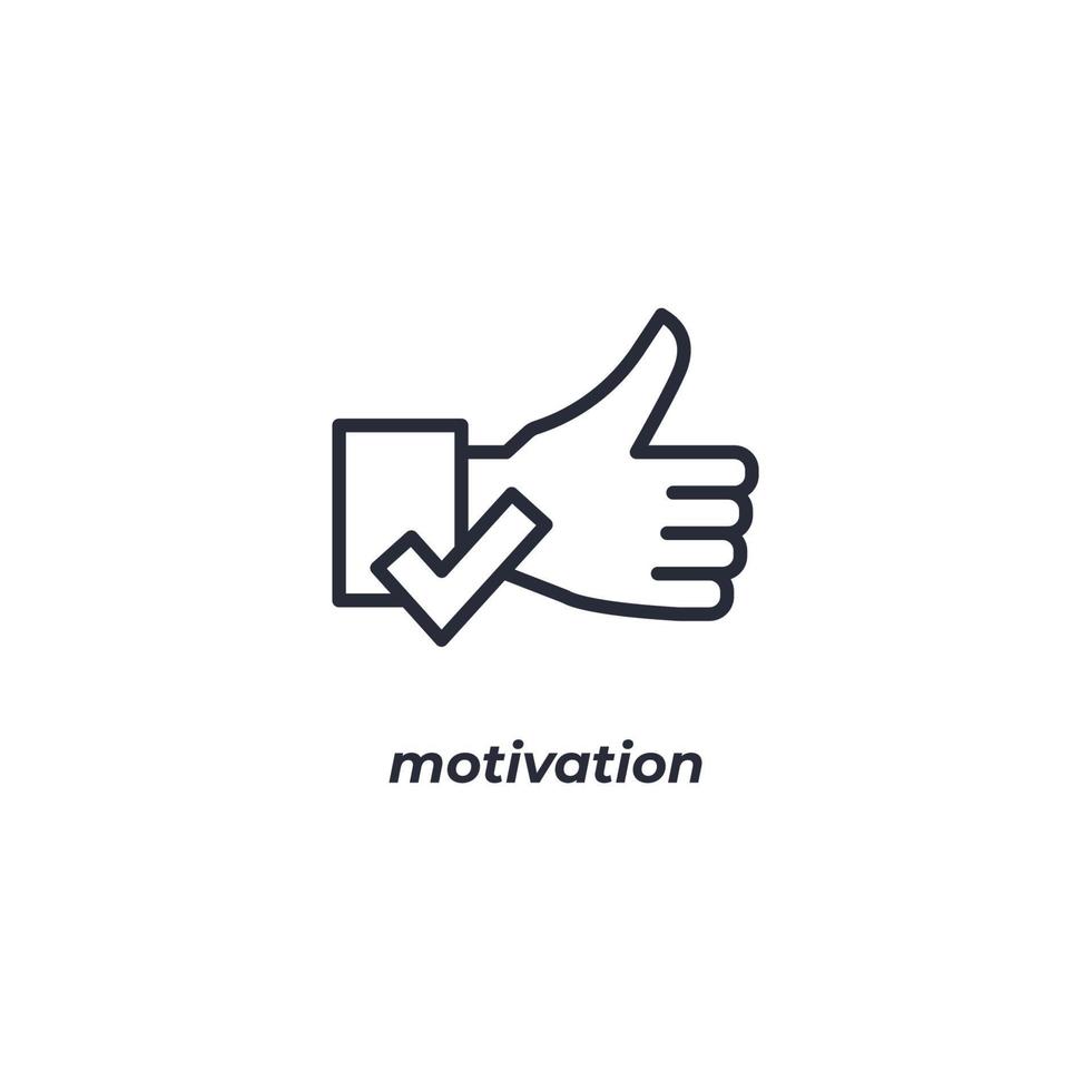 Vektor Zeichen Motivation Symbol ist isoliert auf ein Weiß Hintergrund. Symbol Farbe editierbar.