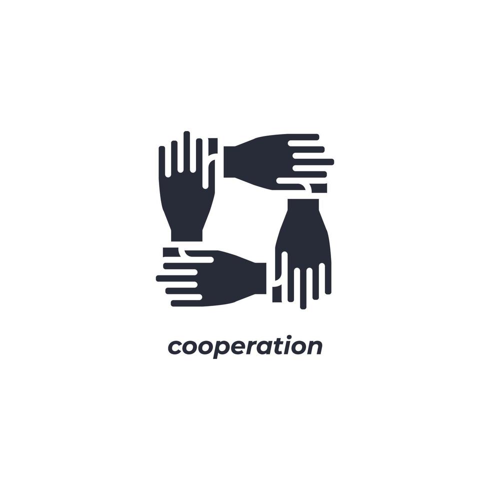 Vektor Zeichen Zusammenarbeit Symbol ist isoliert auf ein Weiß Hintergrund. Symbol Farbe editierbar.