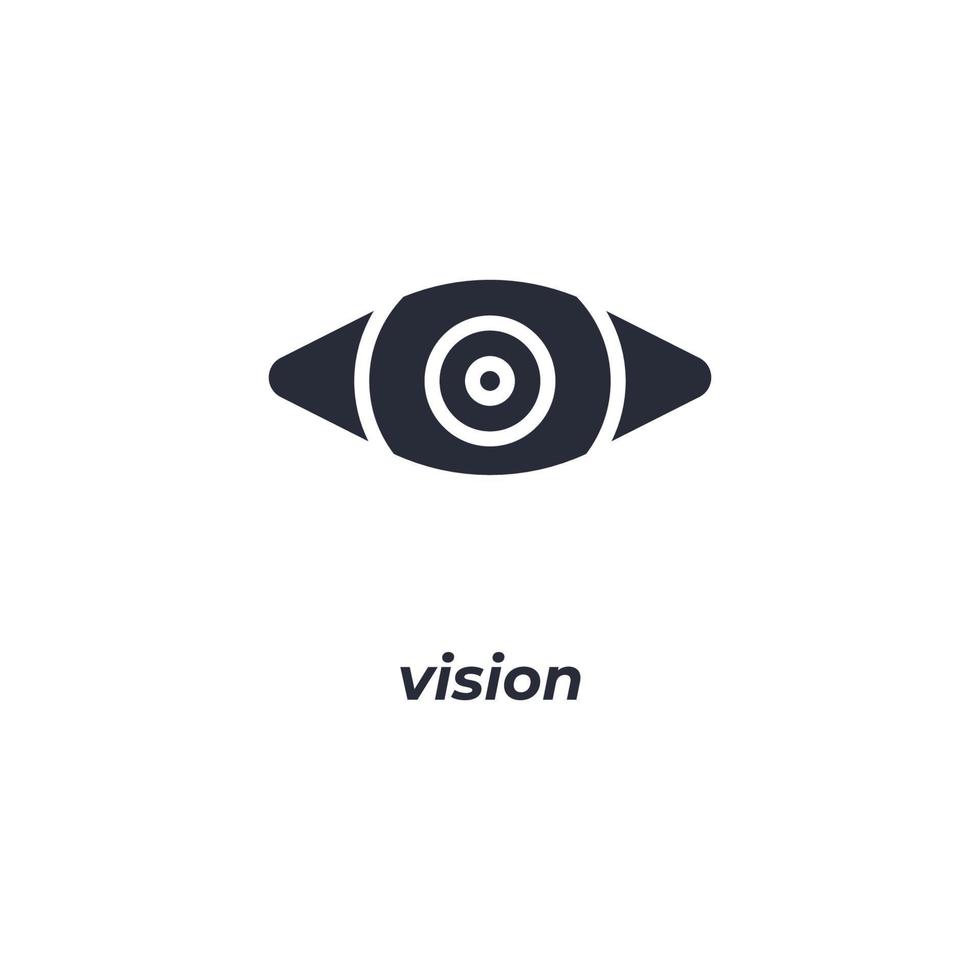 Vektor Zeichen Vision Symbol ist isoliert auf ein Weiß Hintergrund. Symbol Farbe editierbar.