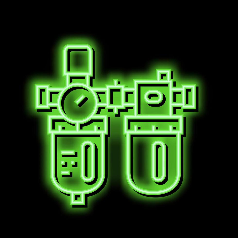 Filter von Luft Kompressor Neon- glühen Symbol Illustration vektor