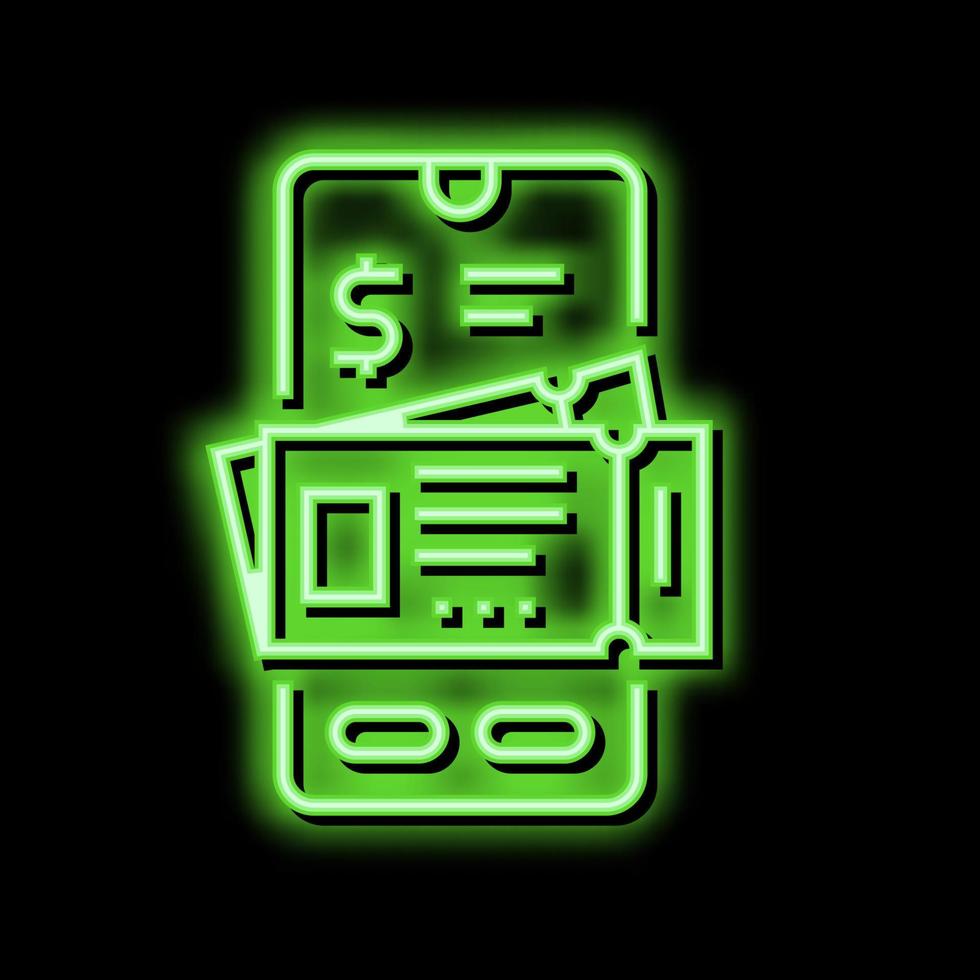 Der Umsatz Flyer Geschäft Neon- glühen Symbol Illustration vektor