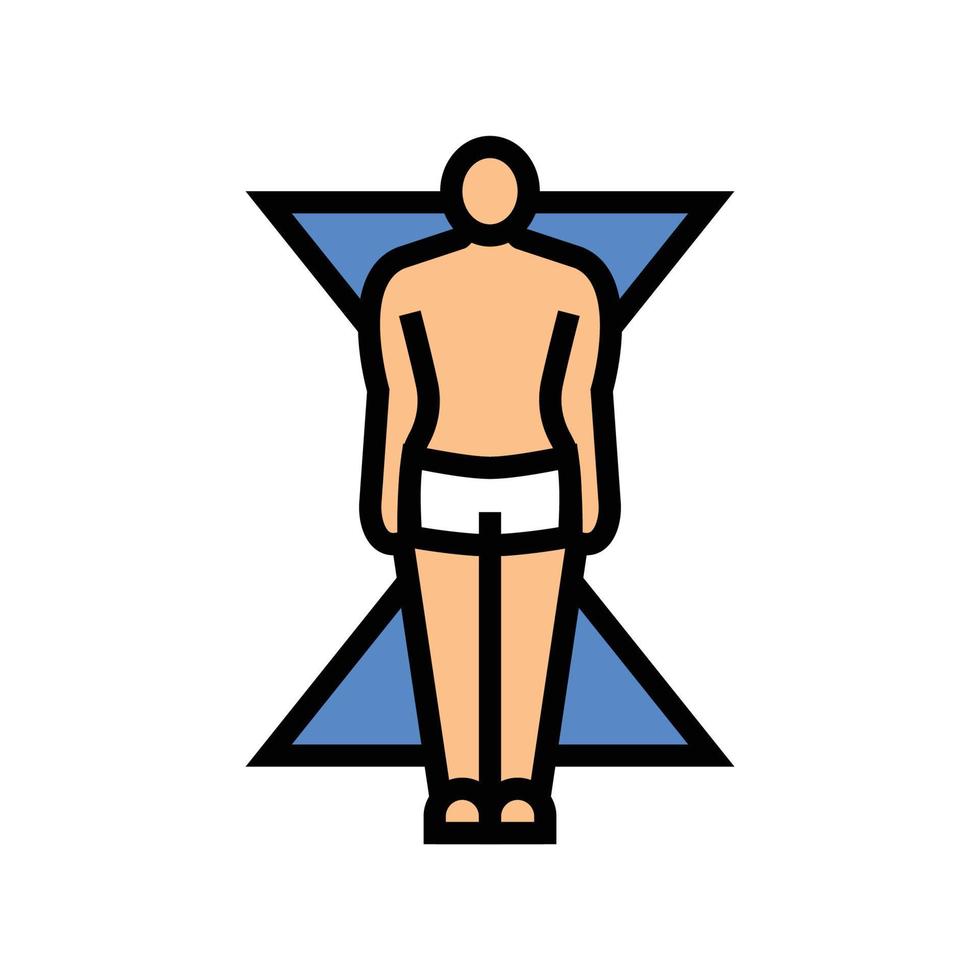 Sanduhr männlich Körper Art Farbe Symbol Vektor Illustration