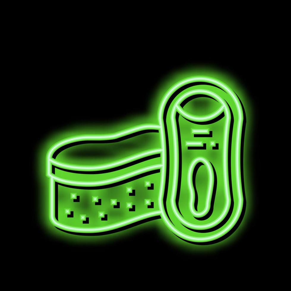 Schwämme Schuh Pflege Neon- glühen Symbol Illustration vektor