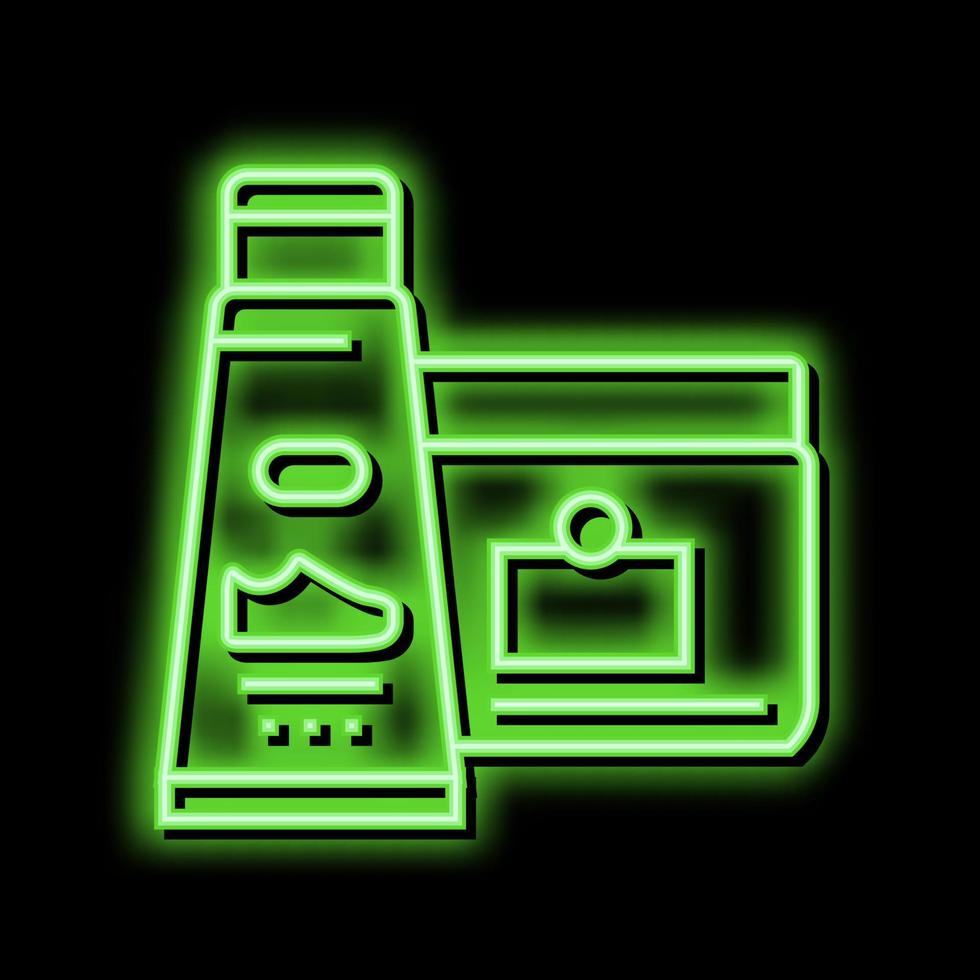 Fett Schuh Pflege Neon- glühen Symbol Illustration vektor