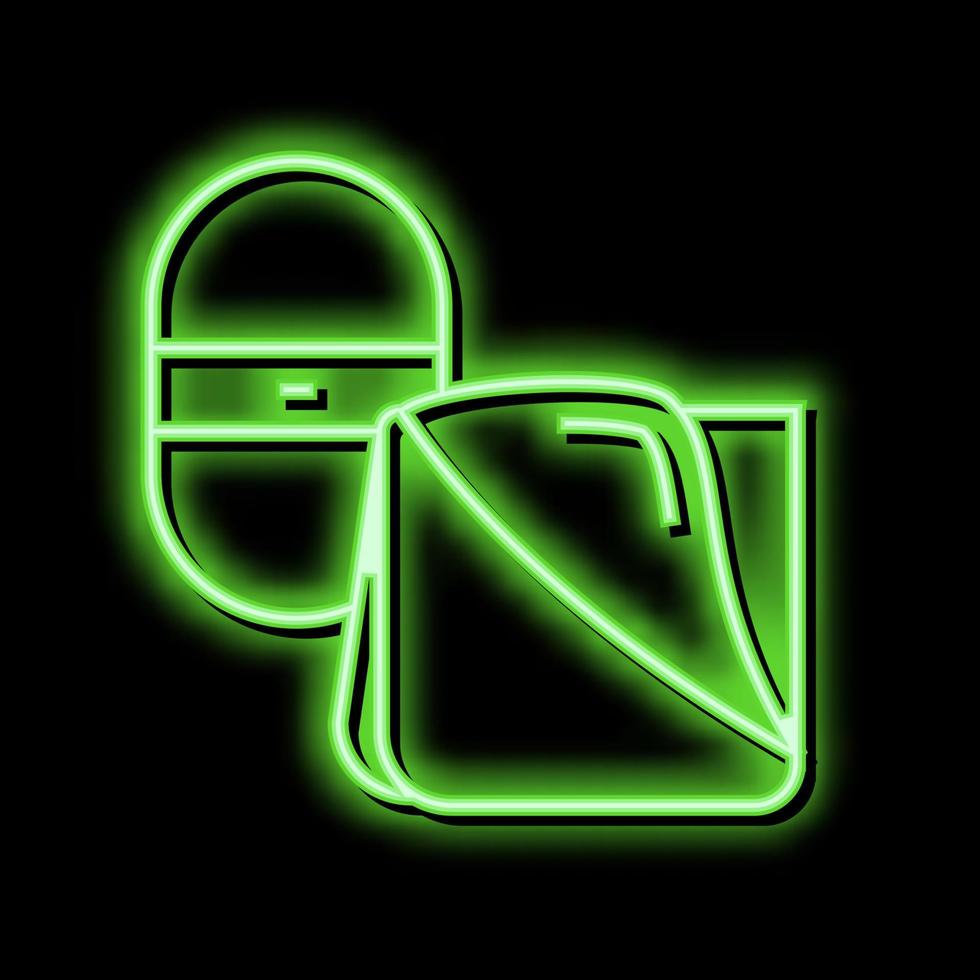 sudd för mocka och nubuck neon glöd ikon illustration vektor