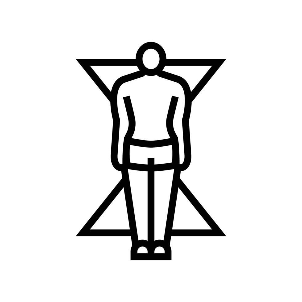 Sanduhr männlich Körper Art Linie Symbol Vektor Illustration